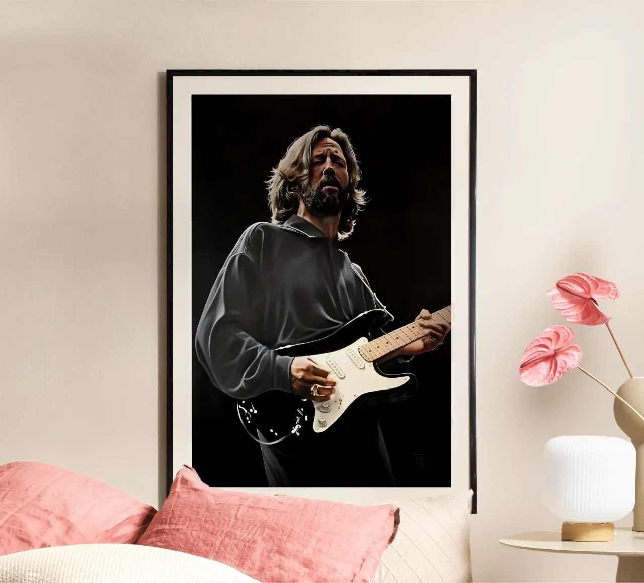 Eric Clapton carta hahnemühle da Low poly art