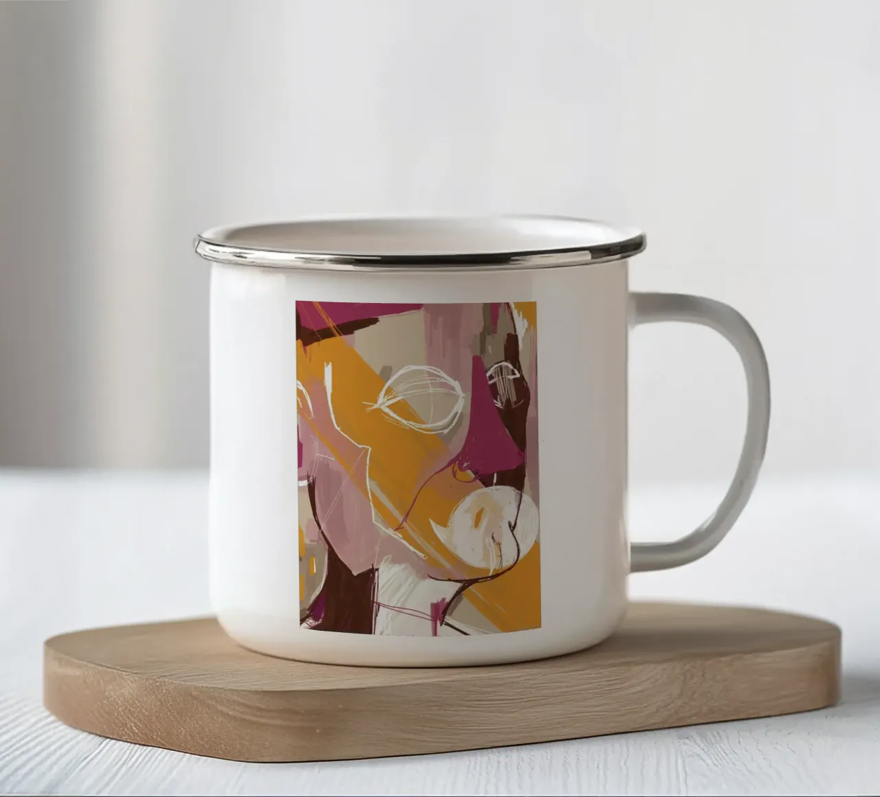 Abstract Portrait Conversation tazza in smalto da Doozal