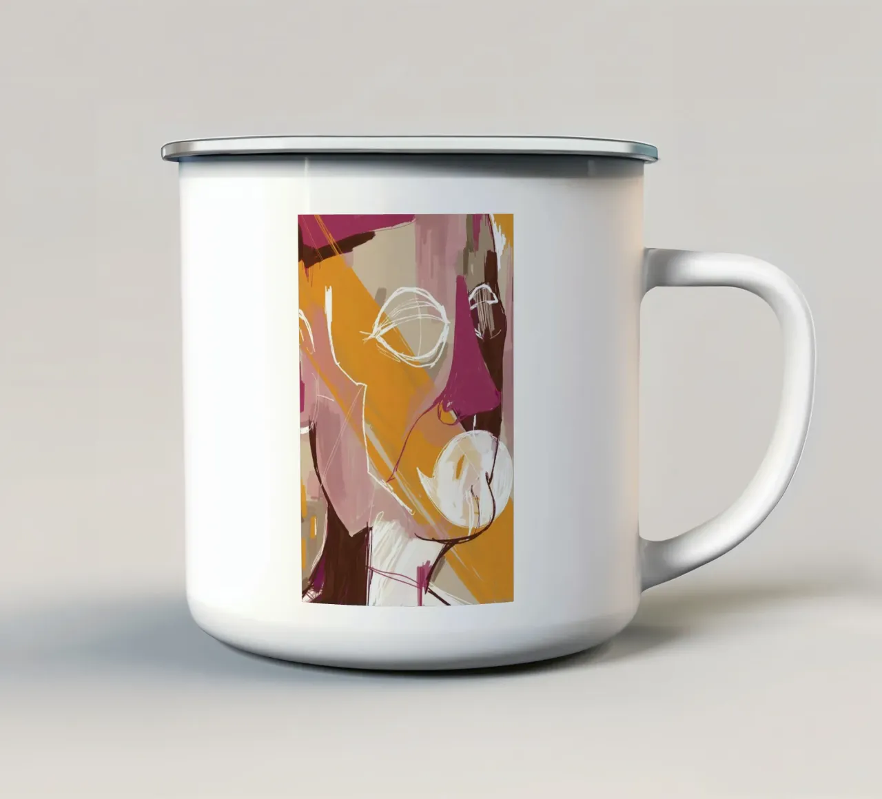 Abstract Portrait Conversation tazza in smalto da Doozal