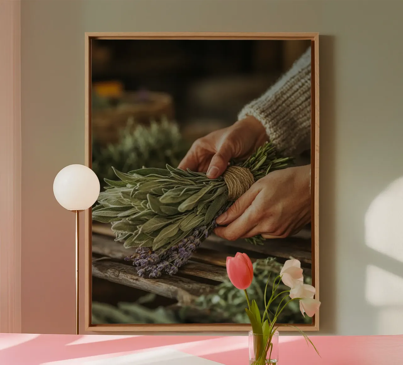 Sagrada quietud lienzo con Marco flotante de PhotoVibe Decor