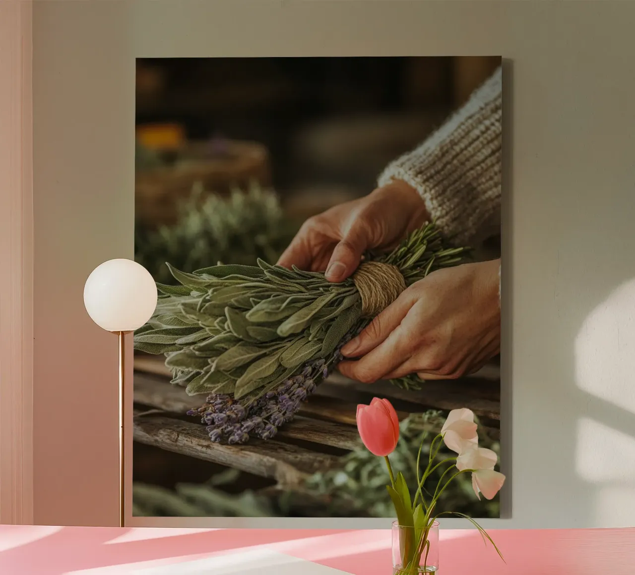 Sagrada quietud lienzo con Marco flotante de PhotoVibe Decor