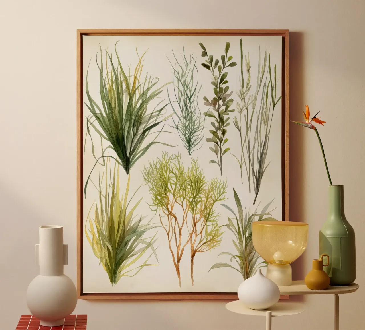 Forme Verdeggianti tela con Cornice a cassetta da Sophia Calder Studio