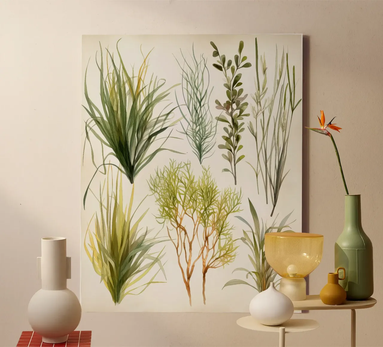 Forme Verdeggianti tela con Cornice a cassetta da Sophia Calder Studio