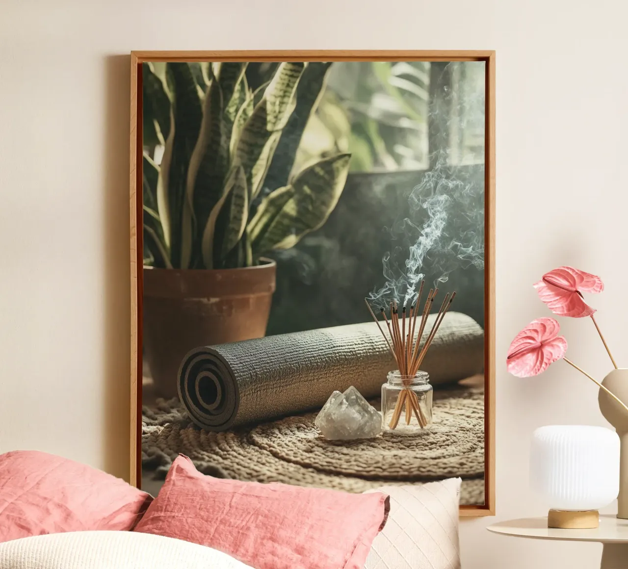 La sacra quiete tela con Cornice a cassetta da PhotoVibe Decor