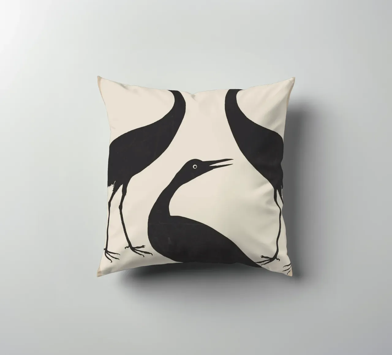 The Abstract Black Birds decorative cushion by Nadjaa