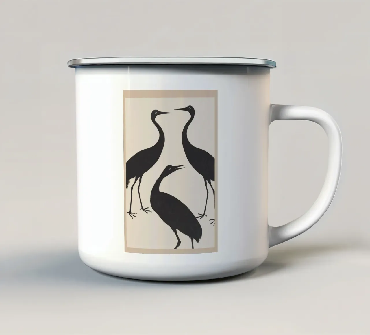 The Abstract Black Birds tazza in smalto da Nadjaa
