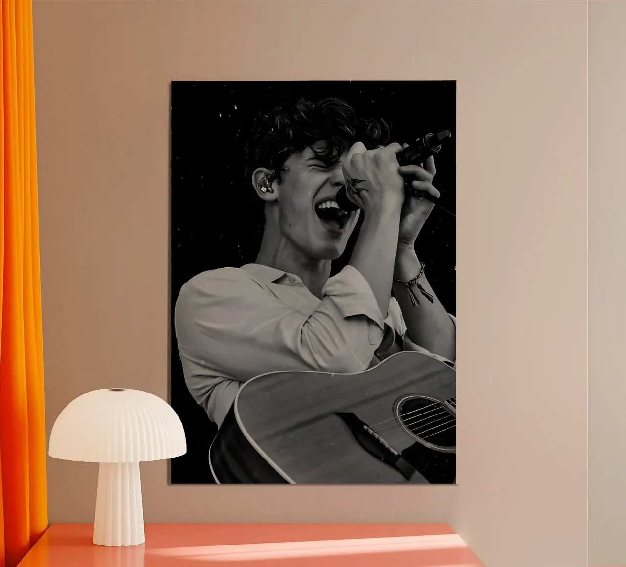 Shawn Mendes alluminio dibond da Low poly art