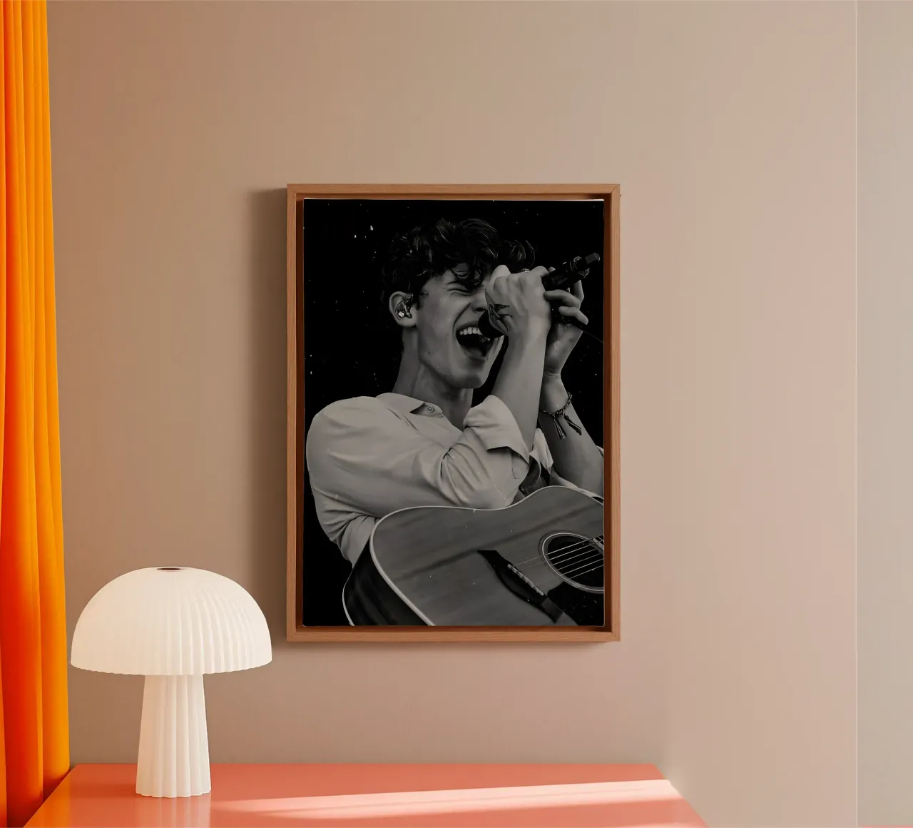 Shawn Mendes tela con Cornice a cassetta da Low poly art