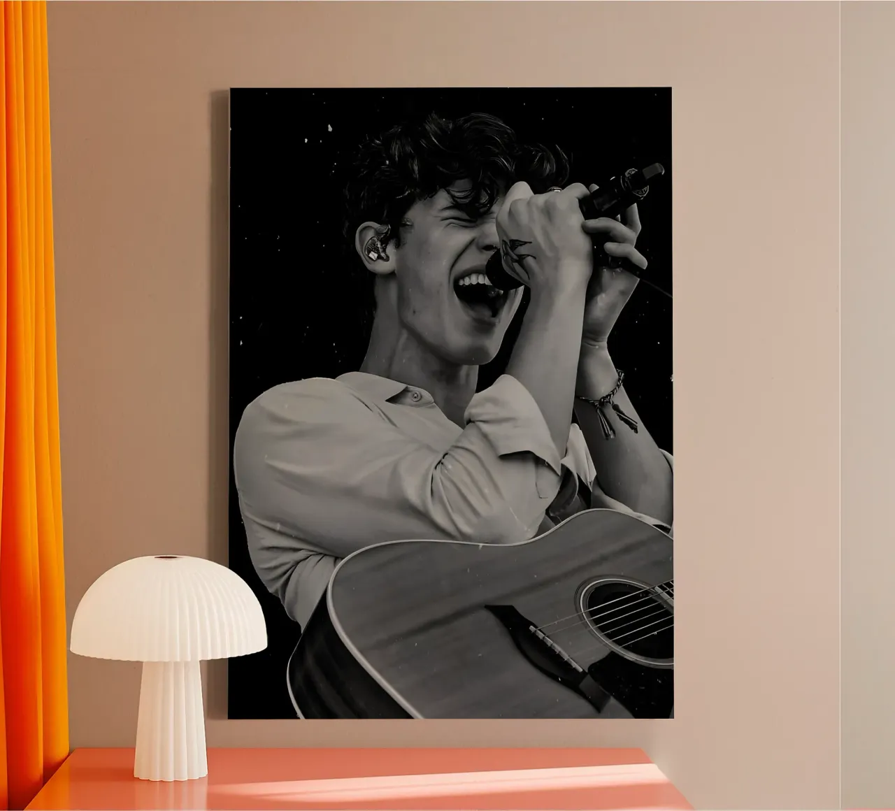 Shawn Mendes tela con Cornice a cassetta da Low poly art