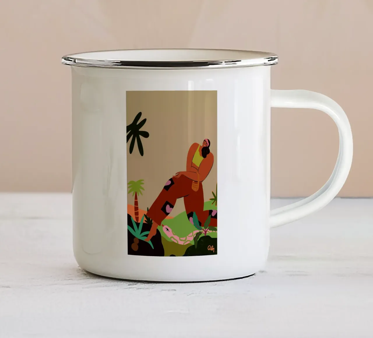 Greta tazza in smalto da Arty Guava