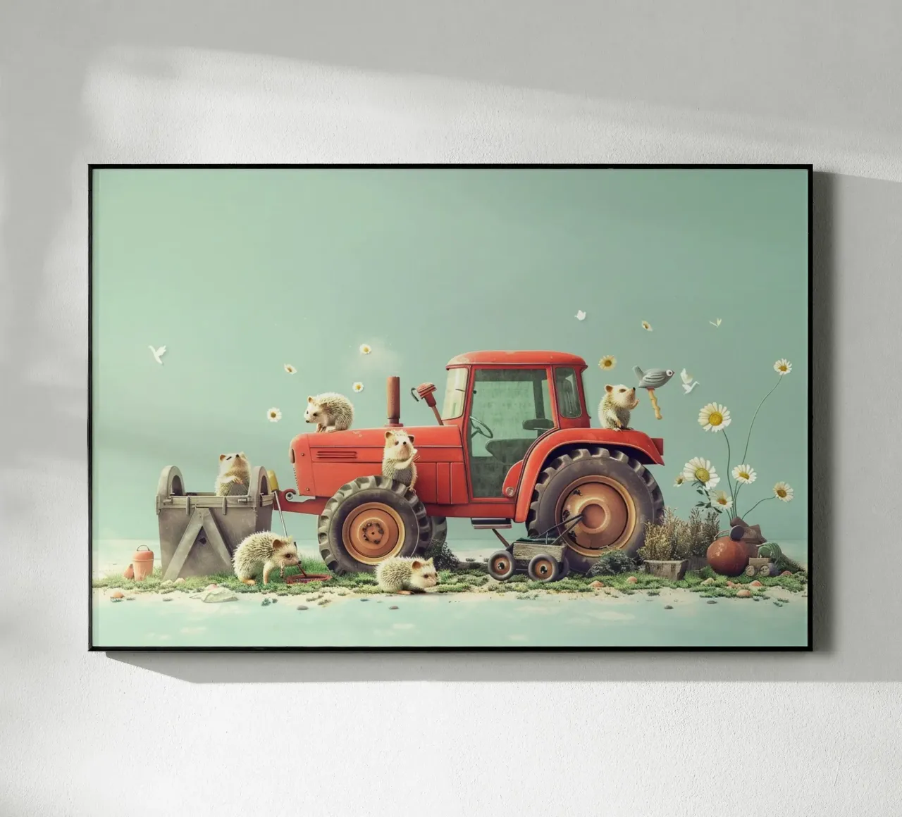Hedgehog Tractor Day plexiglass da wonderfolk