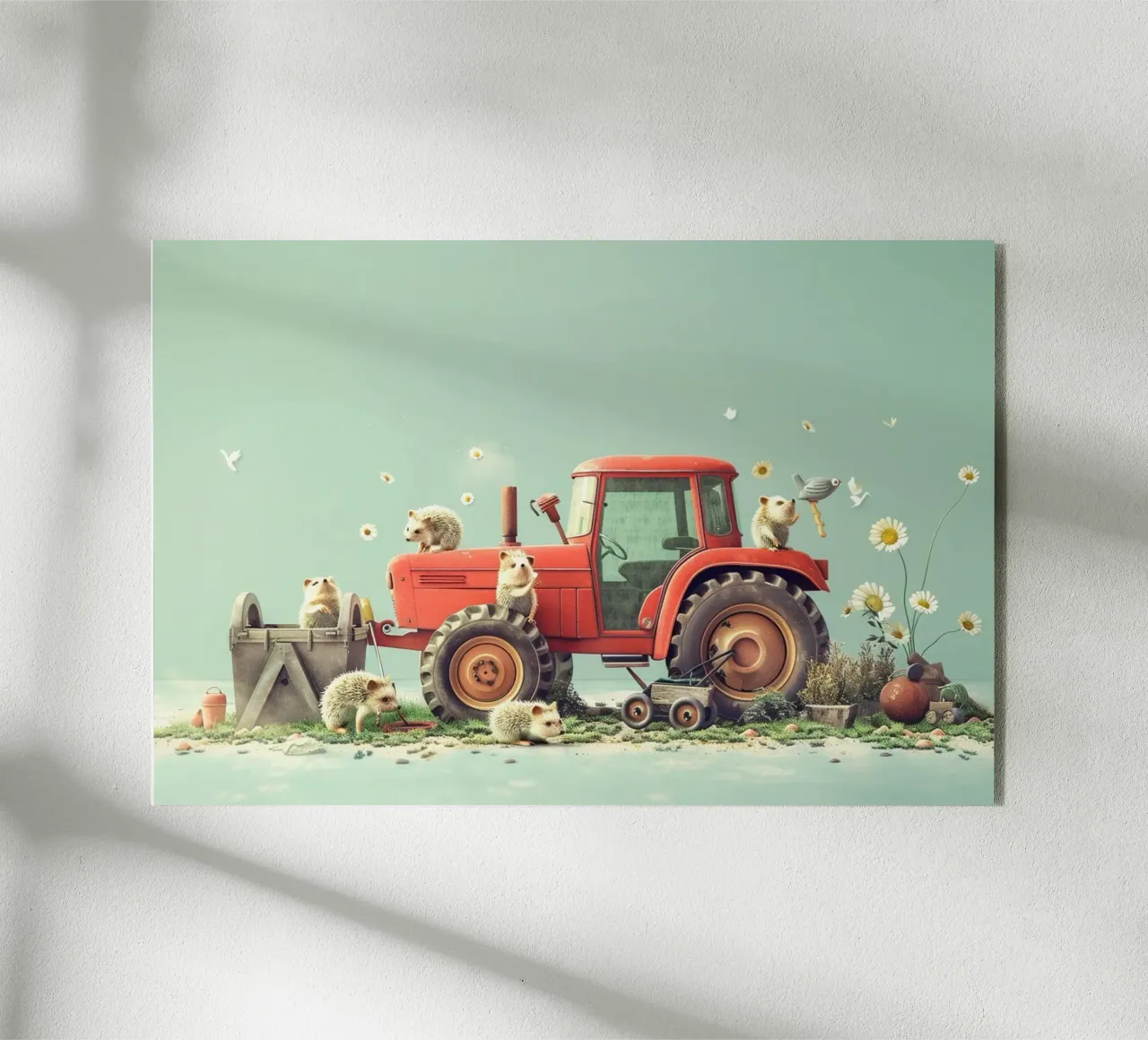 Hedgehog Tractor Day plexiglass da wonderfolk