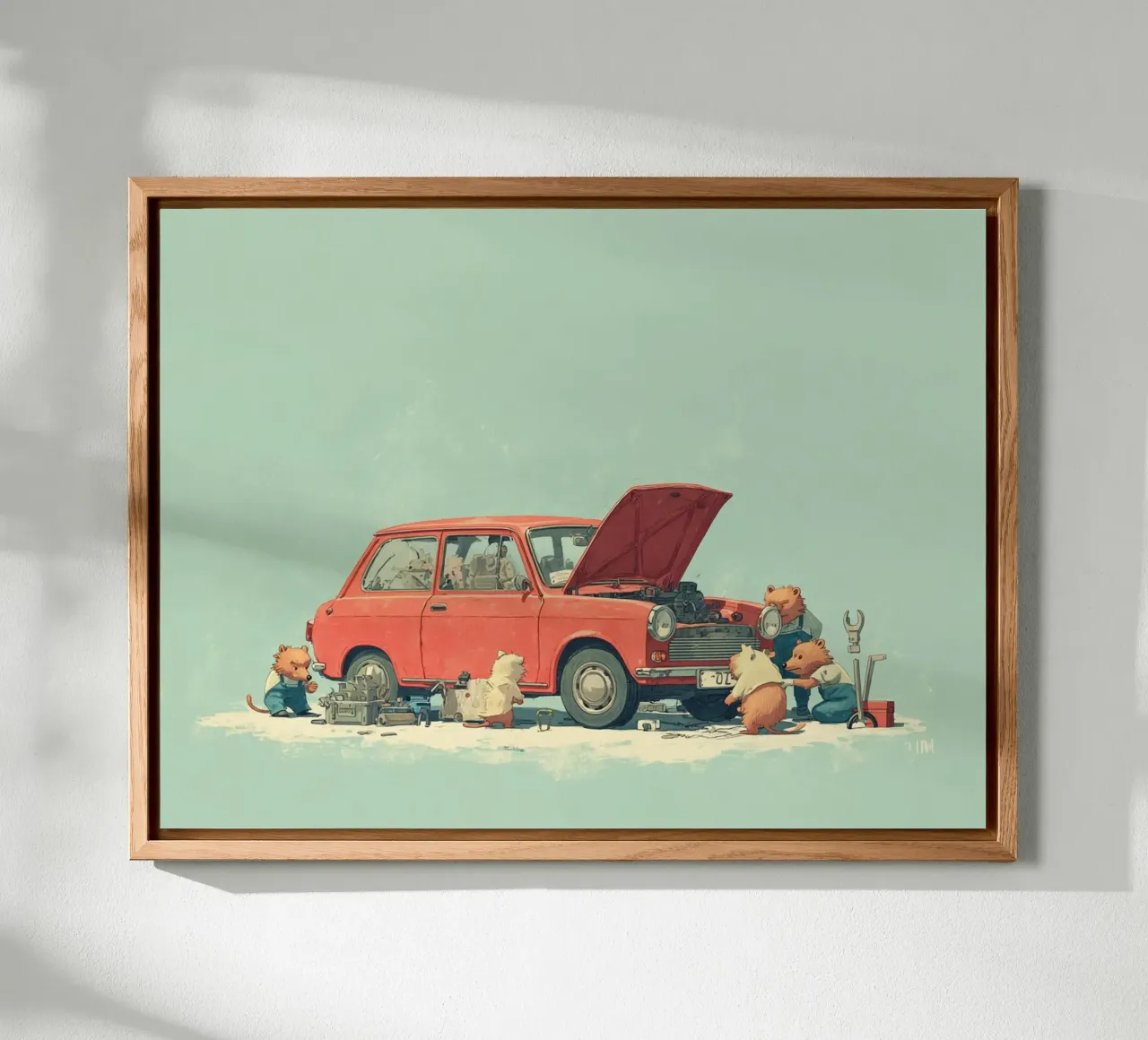 Tiny Garage Mechanics alluminio dibond da wonderfolk