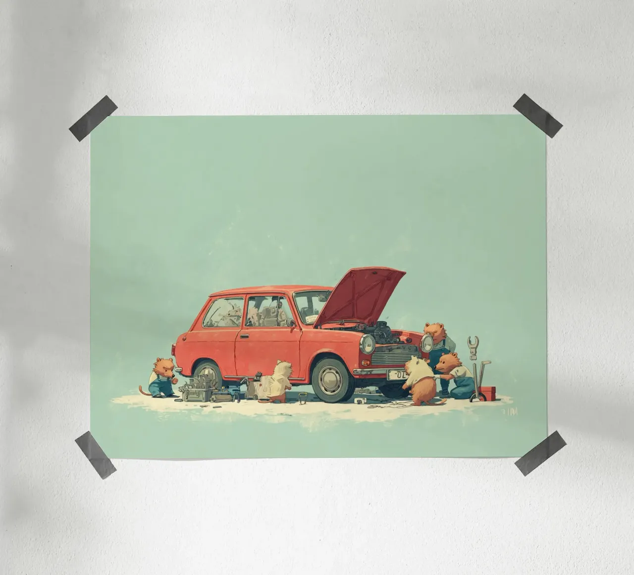 Tiny Garage Mechanics poster da wonderfolk