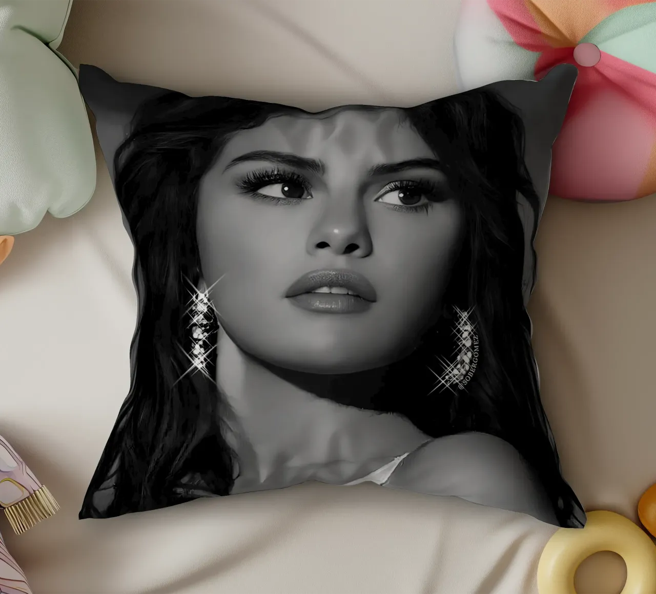 Selena Gomez cuscino da Low poly art