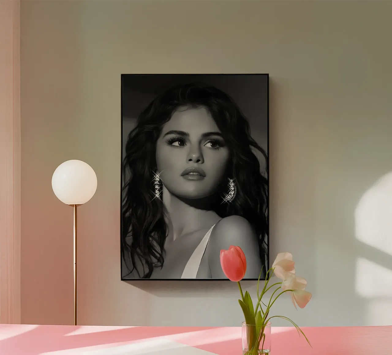 Selena Gomez acrylic glass by Low poly art