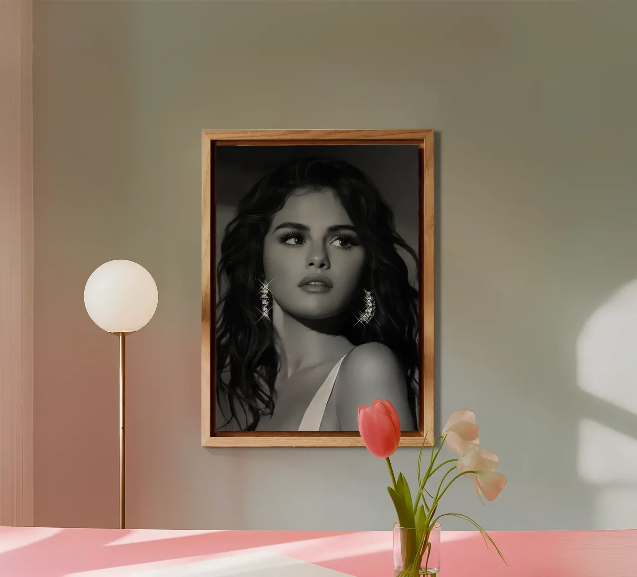 Selena Gomez alluminio dibond da Low poly art