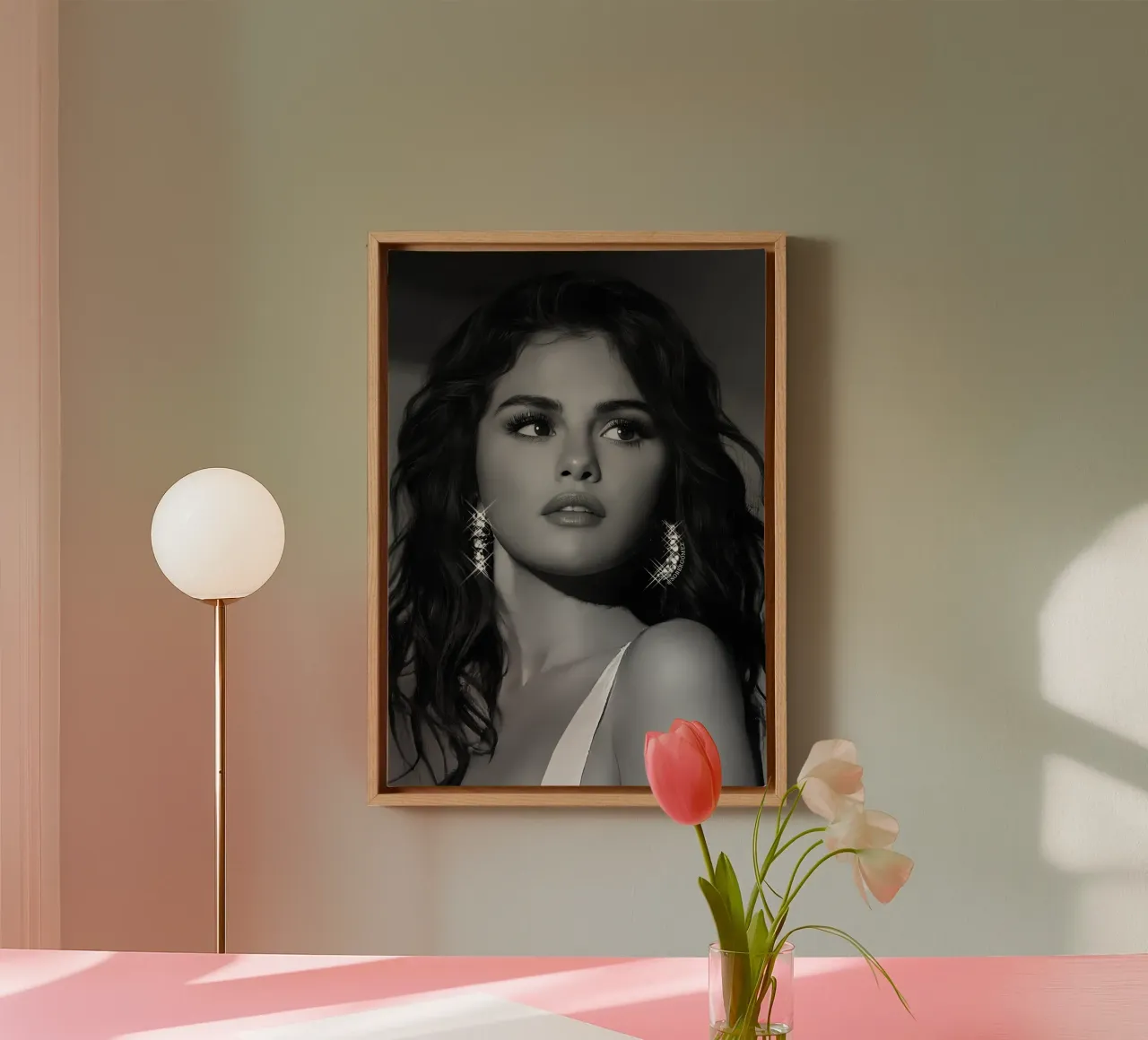 Selena Gomez Leinwand von Low poly art