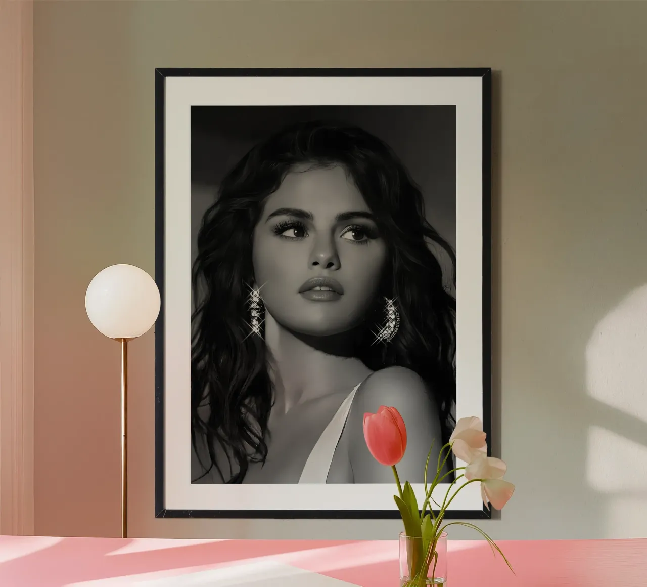 Selena Gomez carta hahnemühle da Low poly art