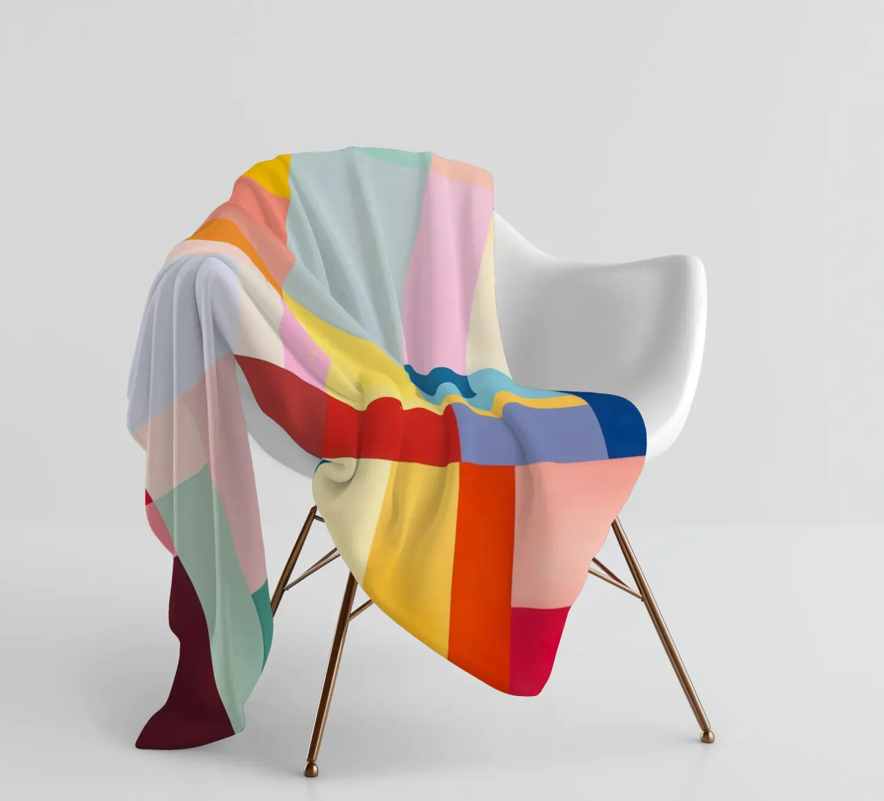 Summery rectangles | Abstract colour field composition fleece blanket by Autofocus