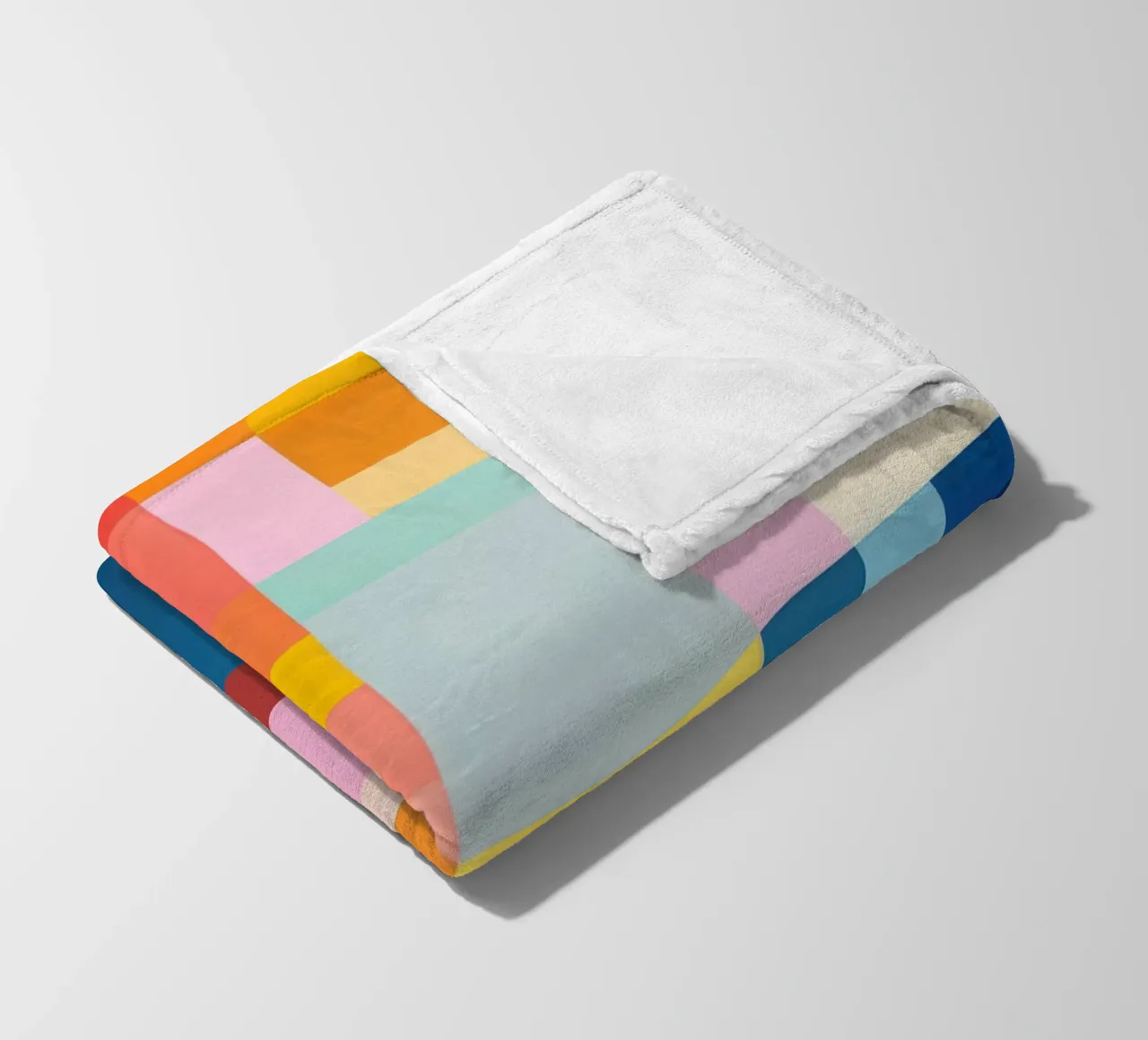 Summery rectangles | Abstract colour field composition fleece blanket by Autofocus