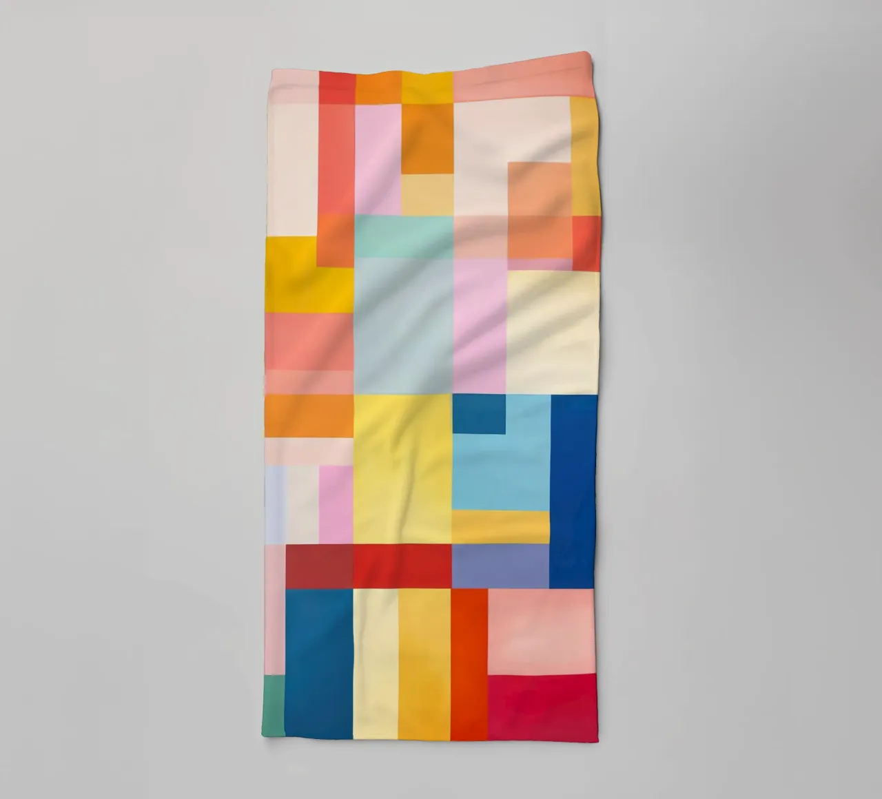 Summery rectangles | Abstract colour field composition towel by Autofocus