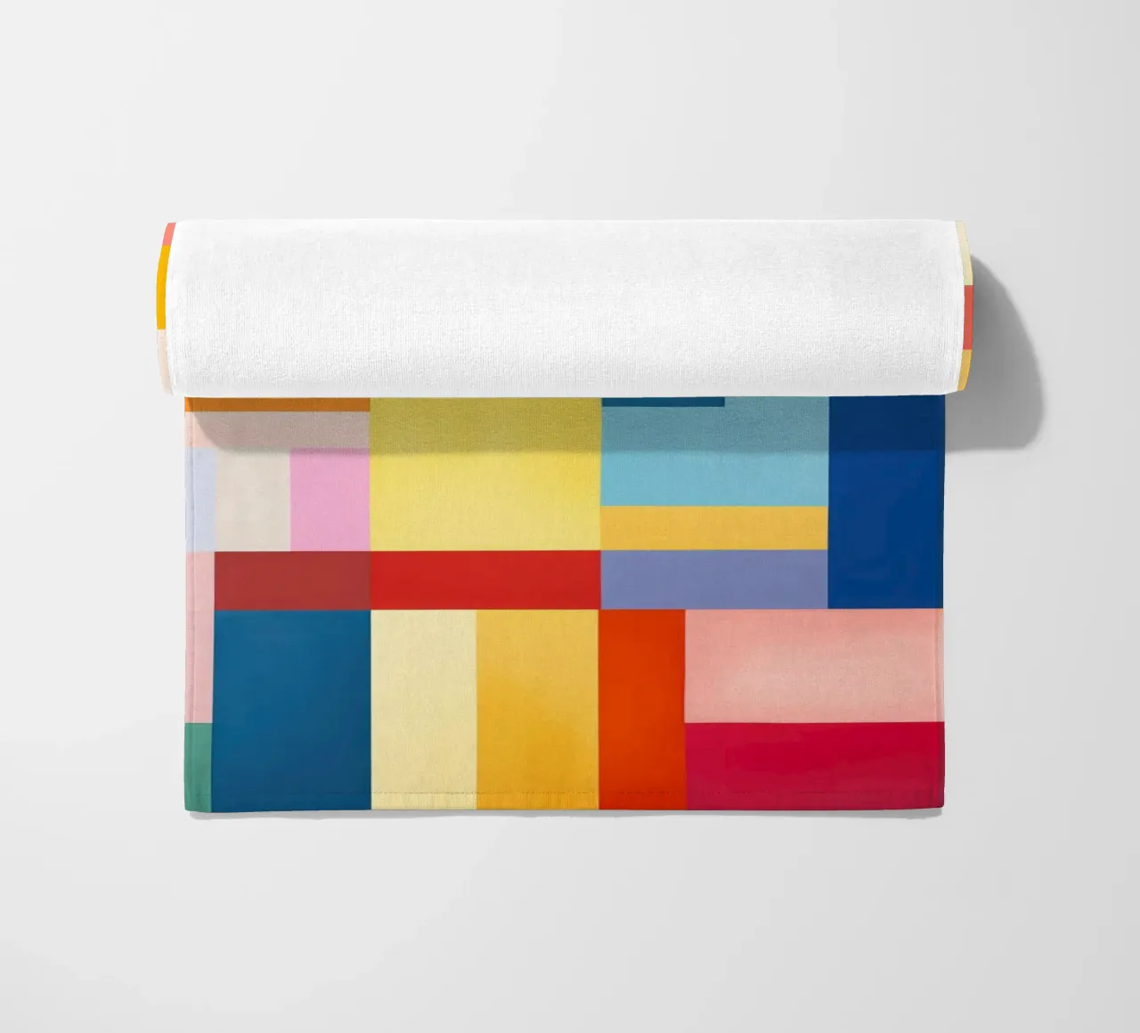Summery rectangles | Abstract colour field composition beach towel by Autofocus
