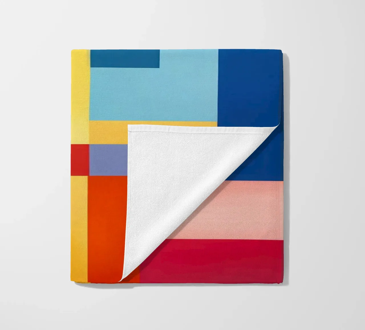 Summery rectangles | Abstract colour field composition beach towel by Autofocus