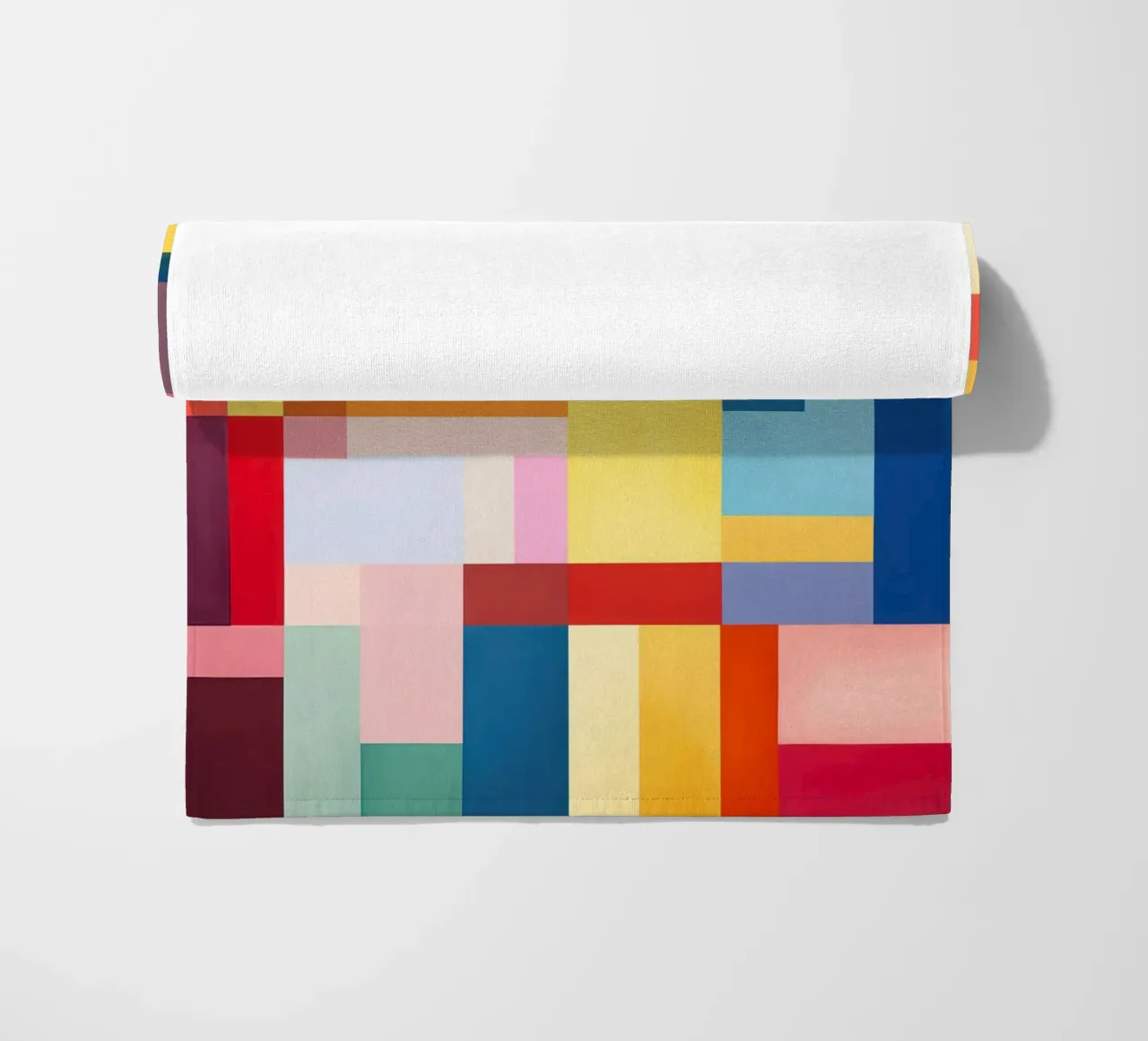 Summery rectangles | Abstract colour field composition beach towel by Autofocus