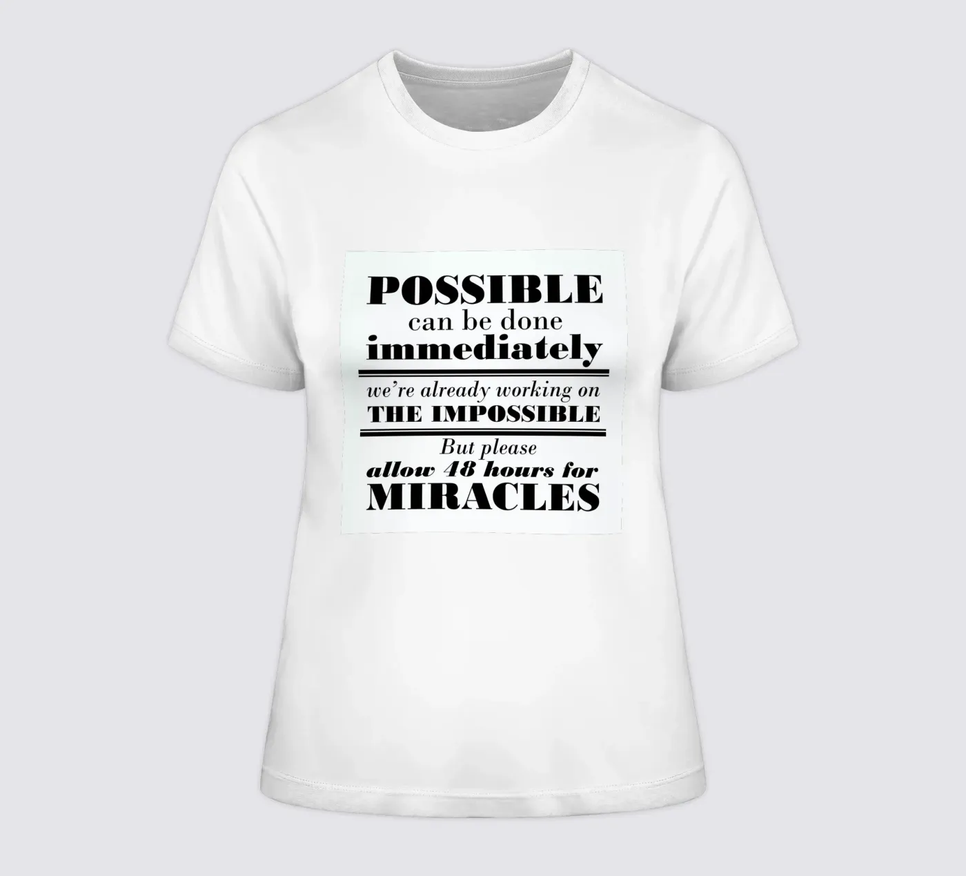 Possible Impossible Miracles t-shirt da donna da Mr Cup