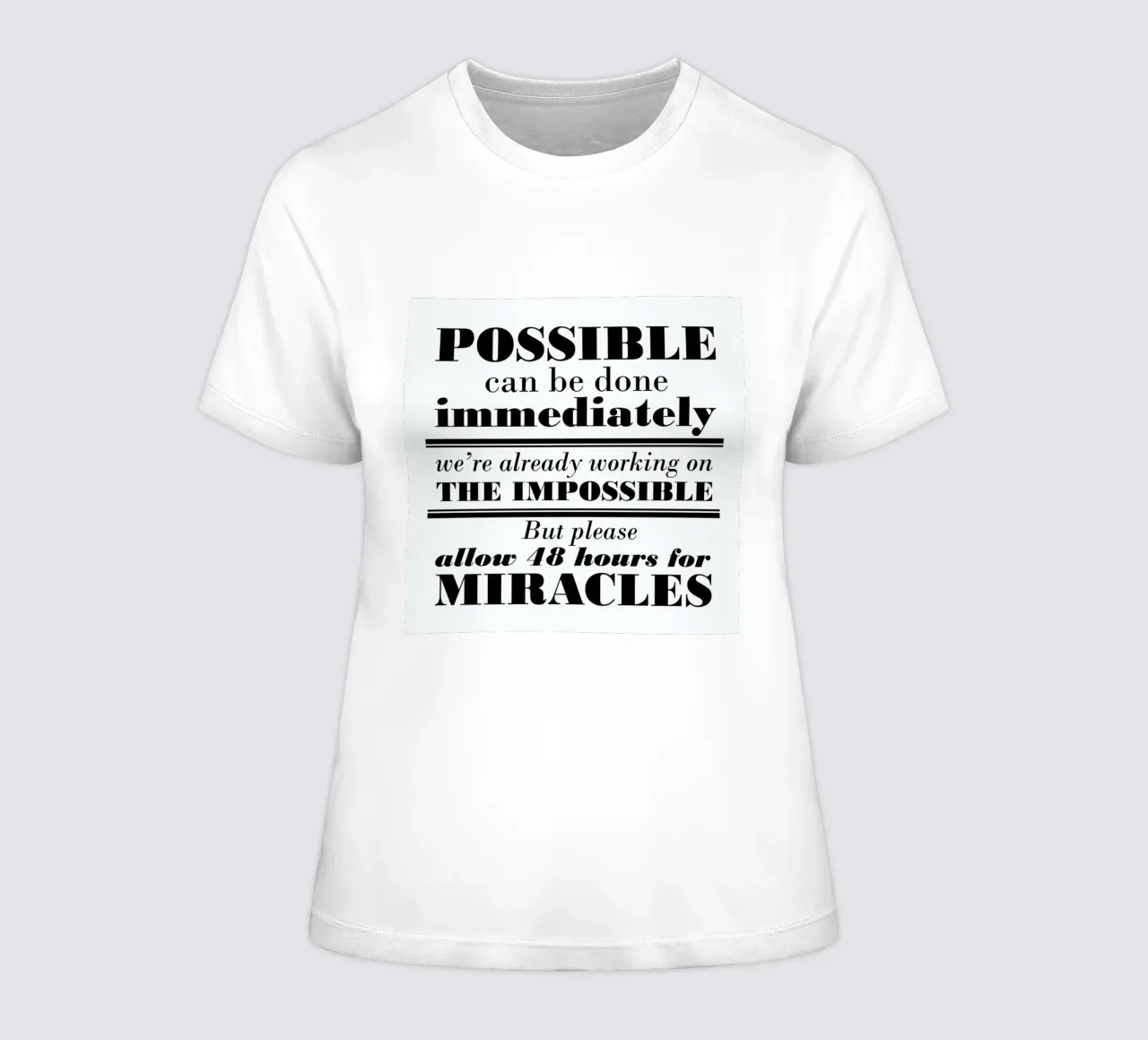 Possible Impossible Miracles t-shirt da donna da Mr Cup
