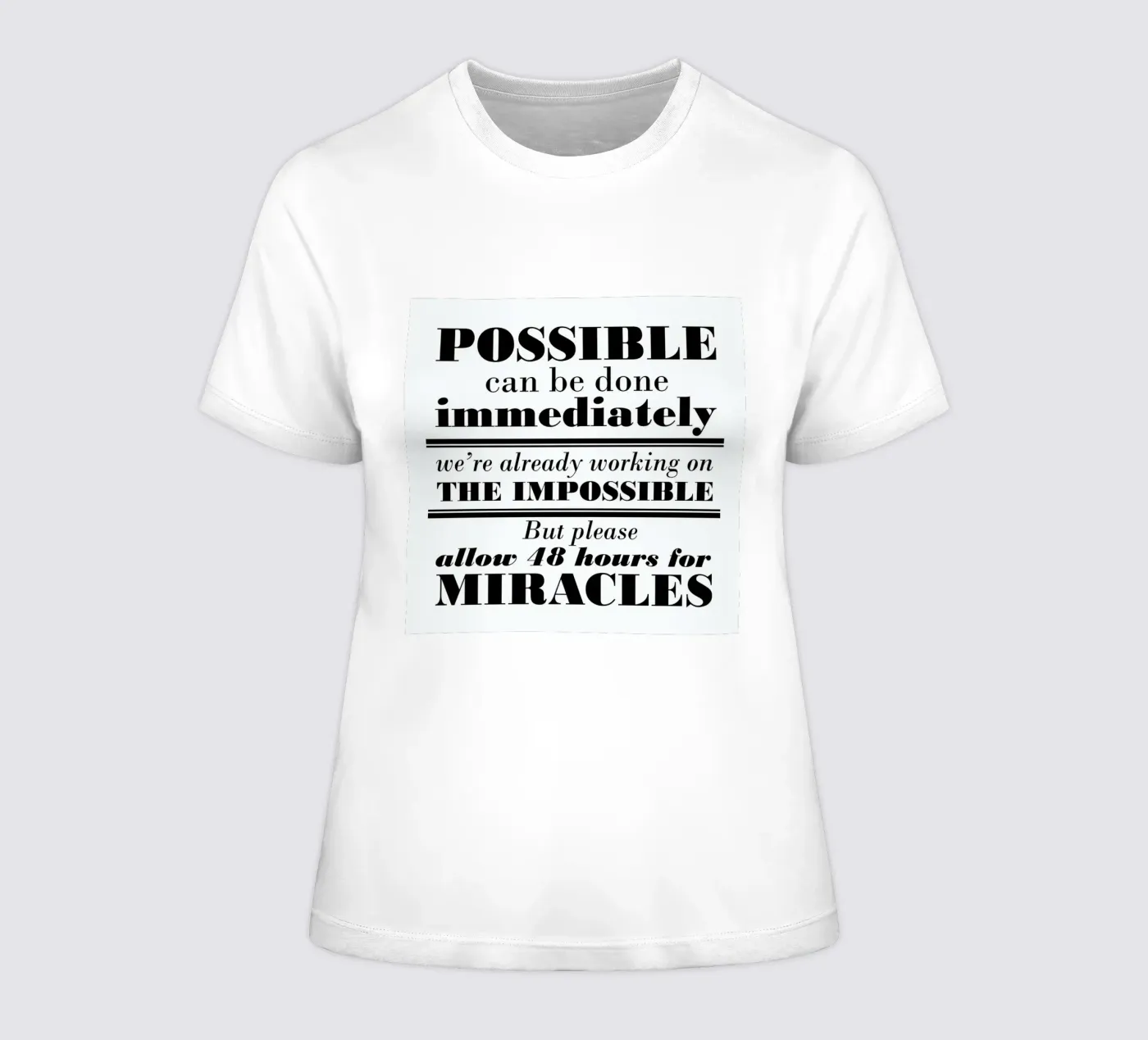 Possible Impossible Miracles t-shirt da donna da Mr Cup