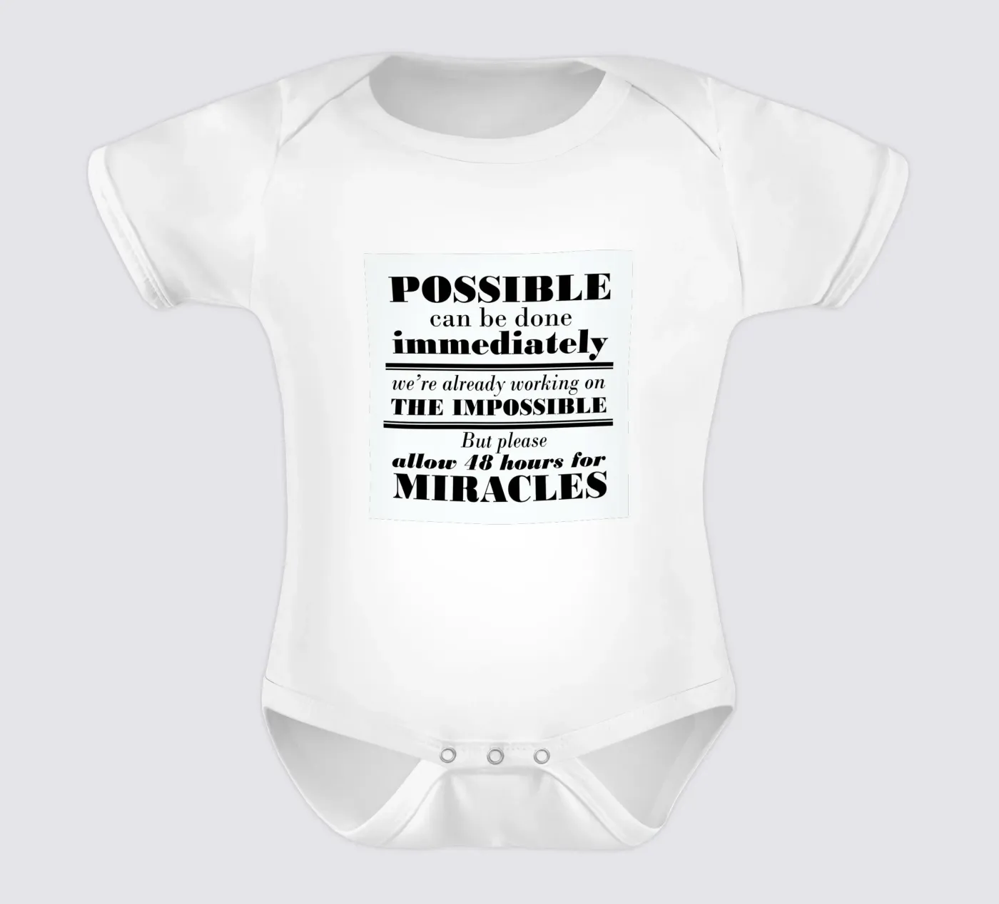 Possible Impossible Miracles body bébé de Mr Cup