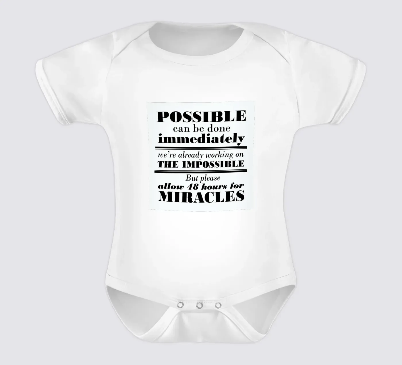 Possible Impossible Miracles body neonato maniche corte da Mr Cup