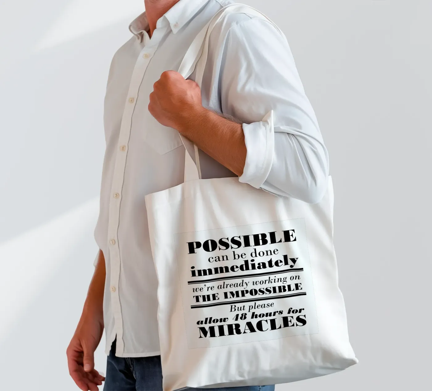 Possible Impossible Miracles tote bag by Mr Cup