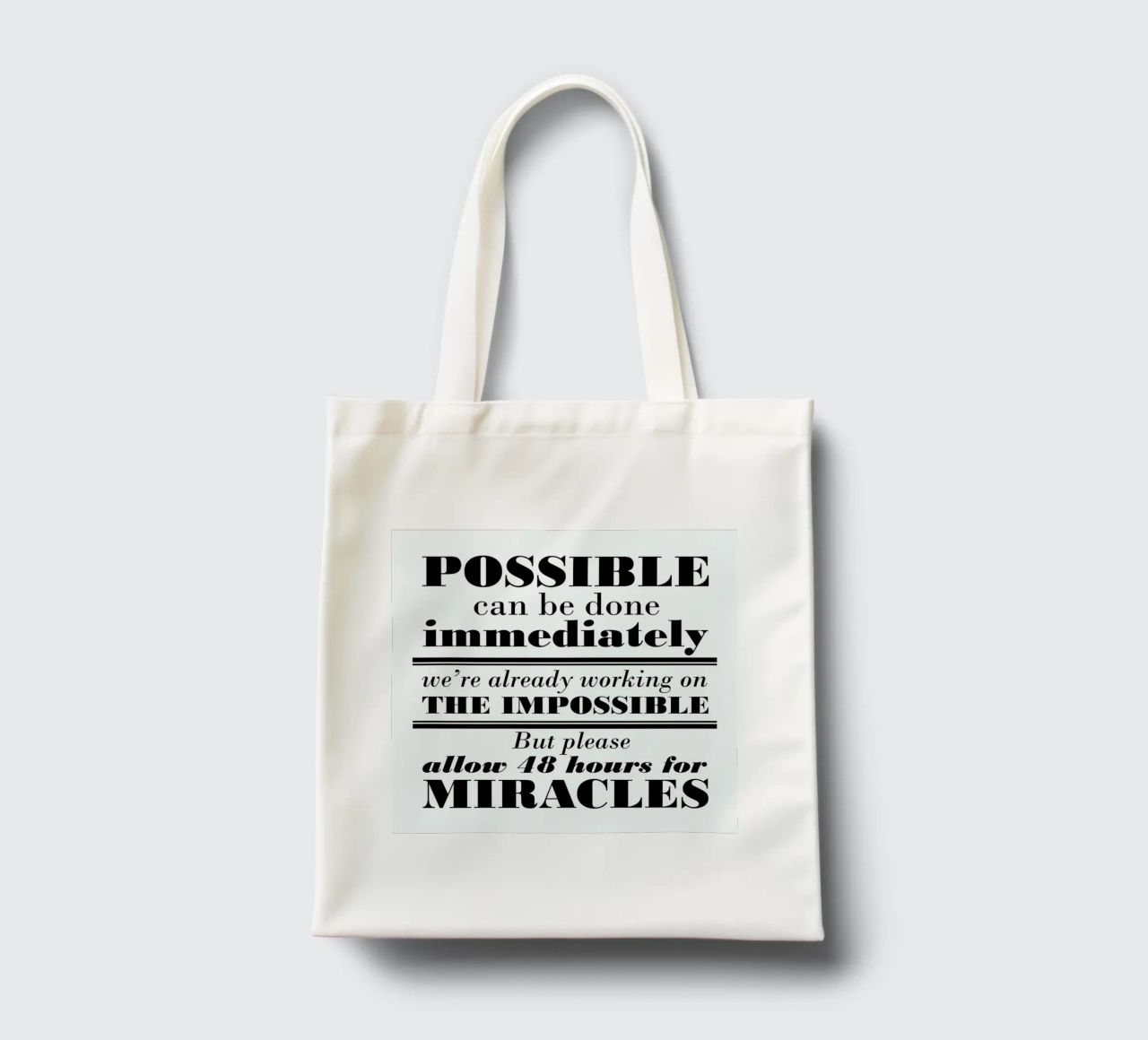 Possible Impossible Miracles borsa in juta da Mr Cup