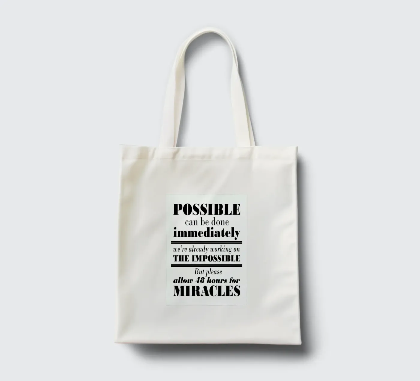 Possible Impossible Miracles tote bag by Mr Cup
