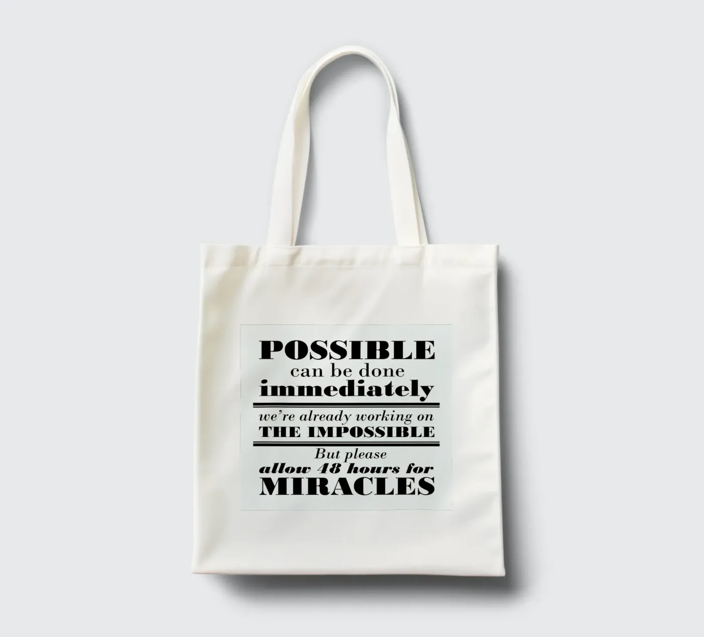 Possible Impossible Miracles tote bag by Mr Cup