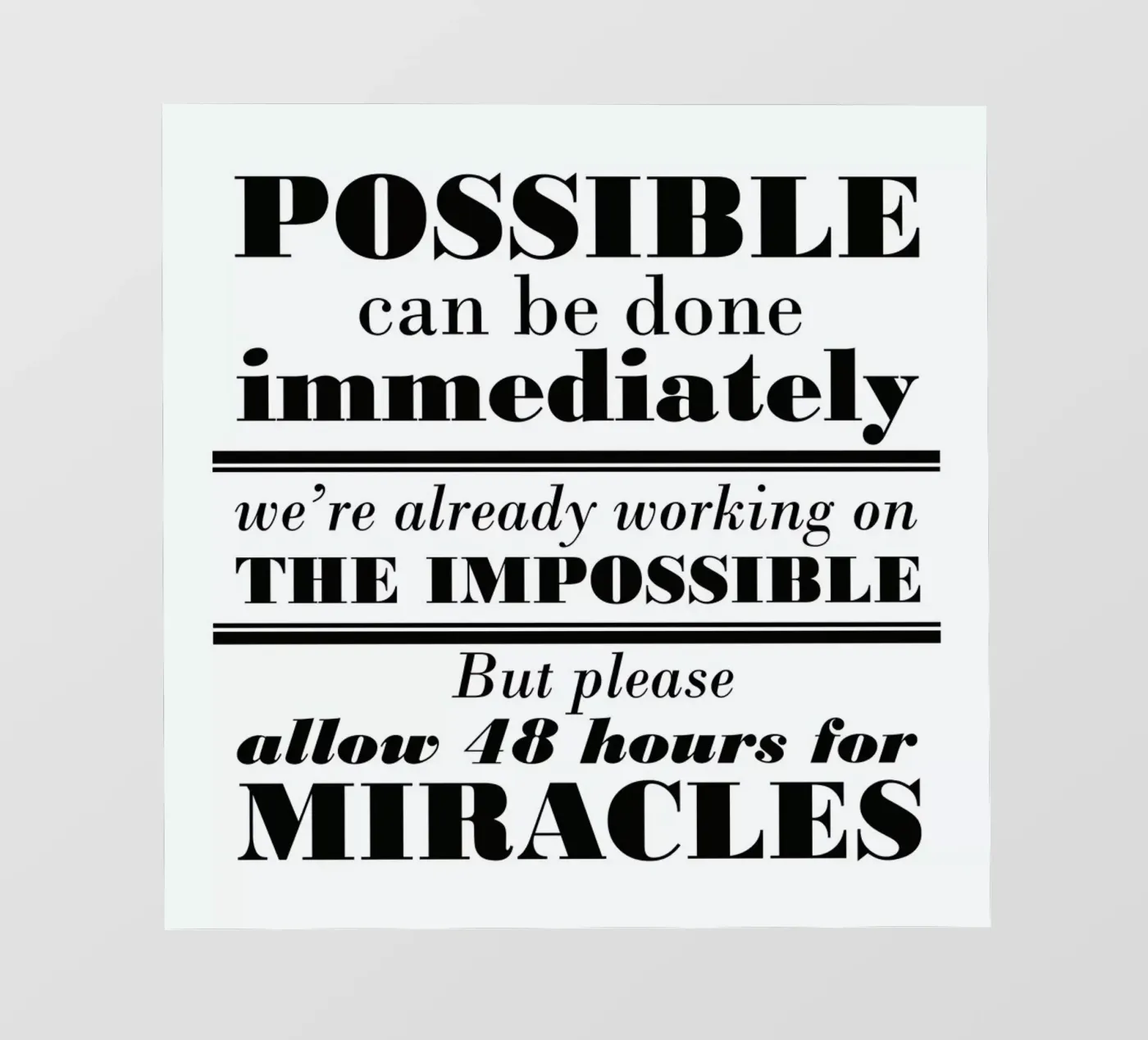 Possible Impossible Miracles telo in pvc da Mr Cup