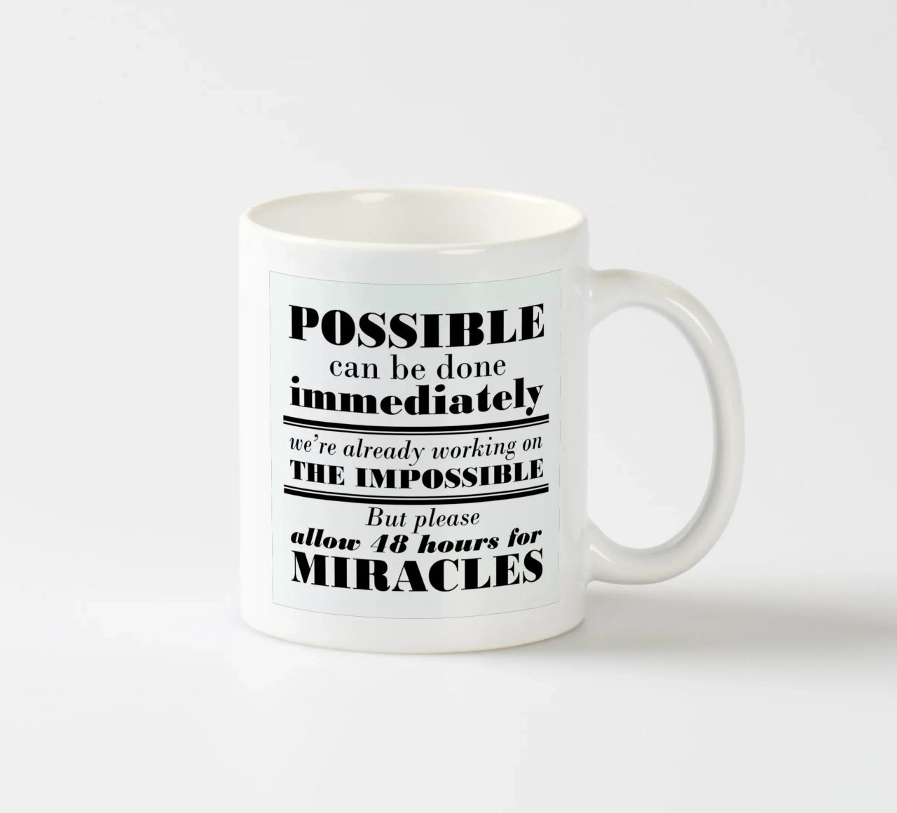 Possible Impossible Miracles tazza in ceramica da Mr Cup