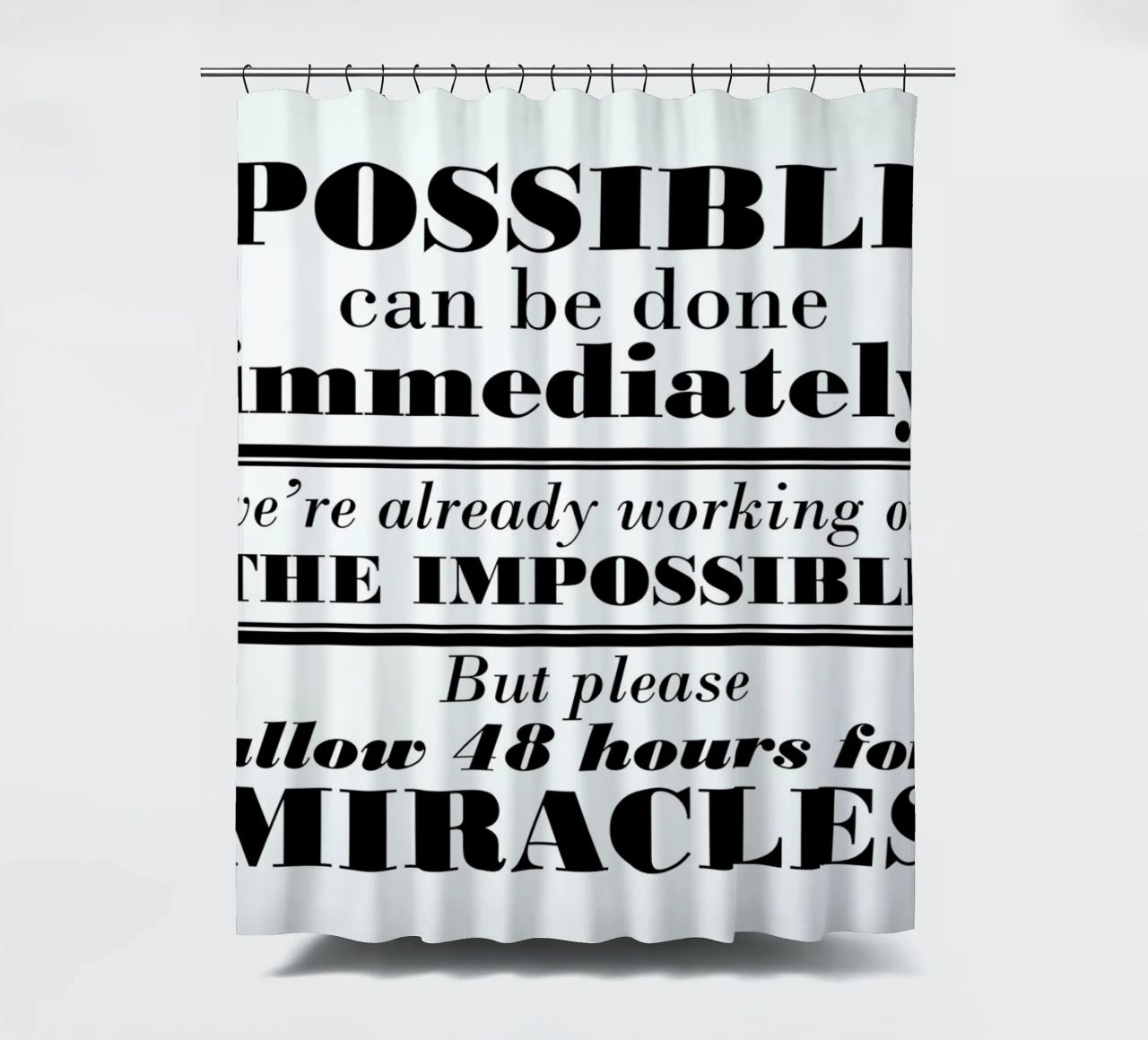 Possible Impossible Miracles tenda da doccia da Mr Cup