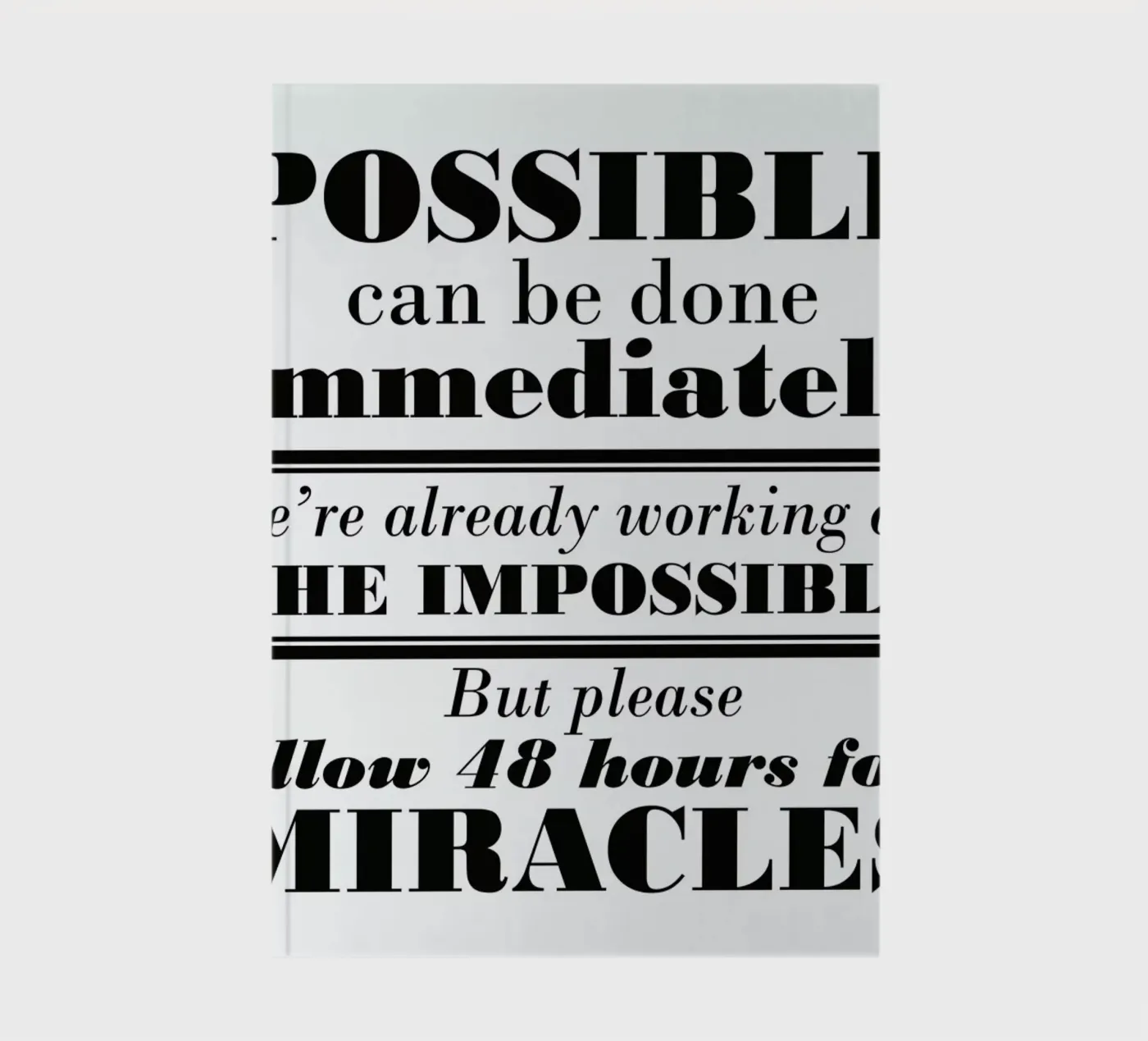 Possible Impossible Miracles notebook by Mr Cup
