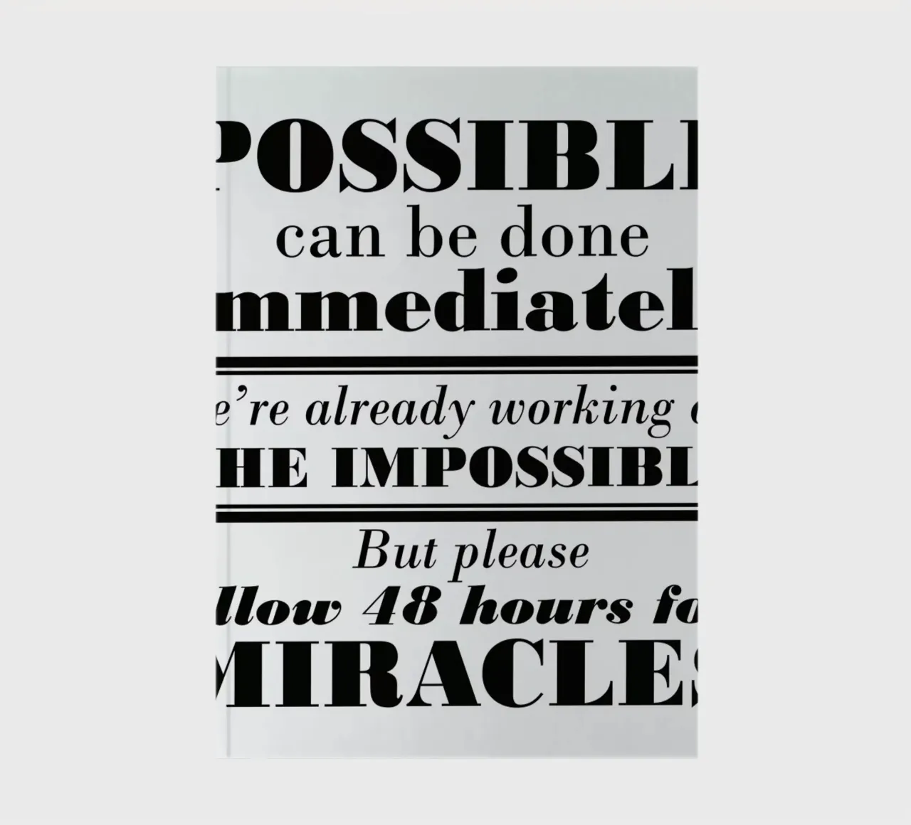 Possible Impossible Miracles carnet de notes de Mr Cup