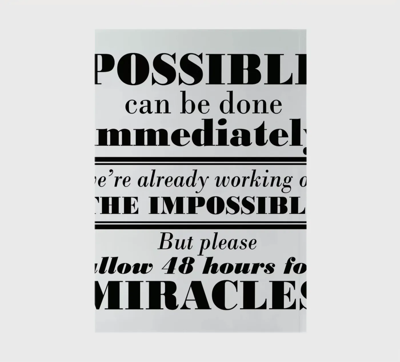 Possible Impossible Miracles notebook by Mr Cup