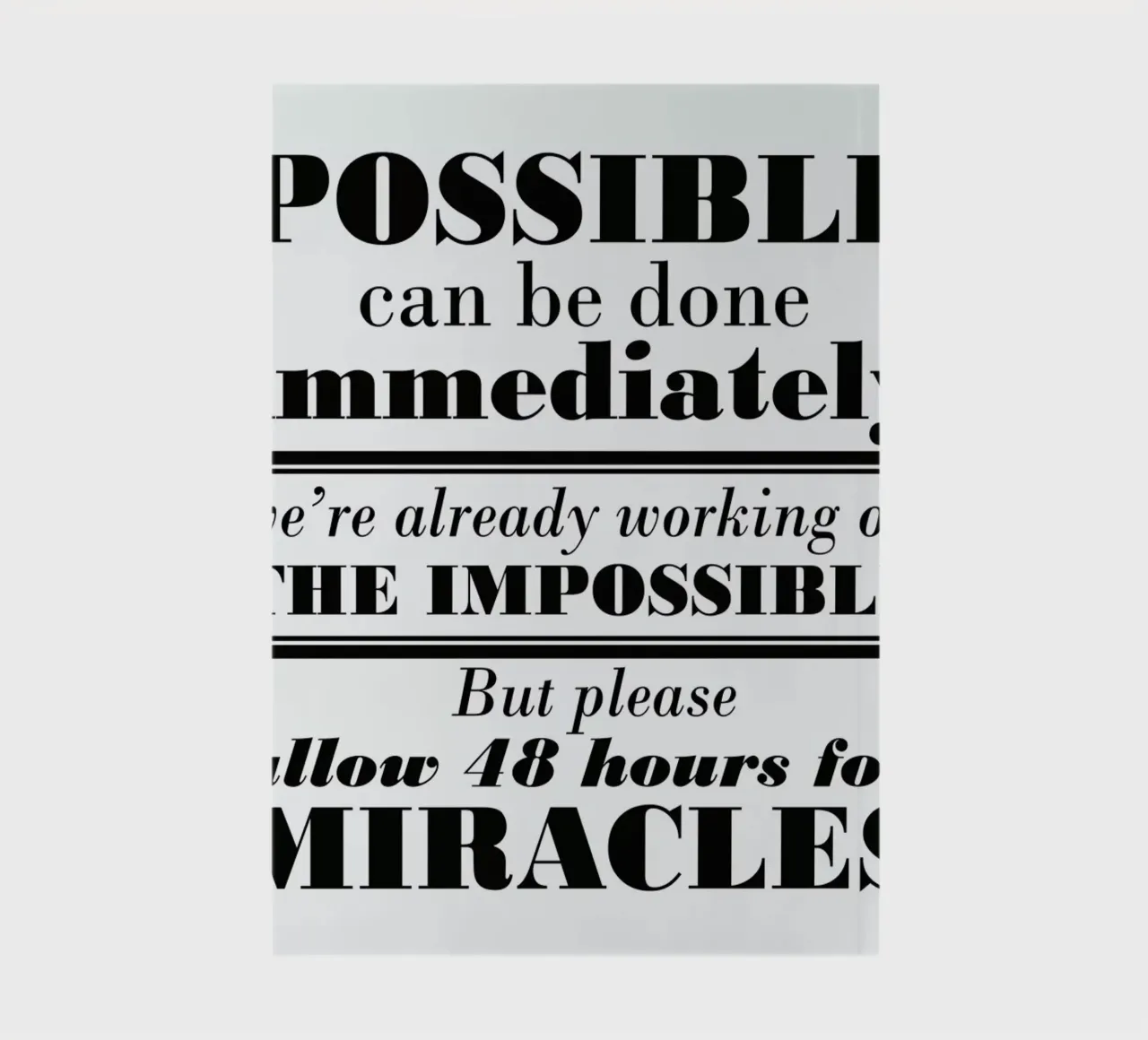 Possible Impossible Miracles Notizbuch von Mr Cup
