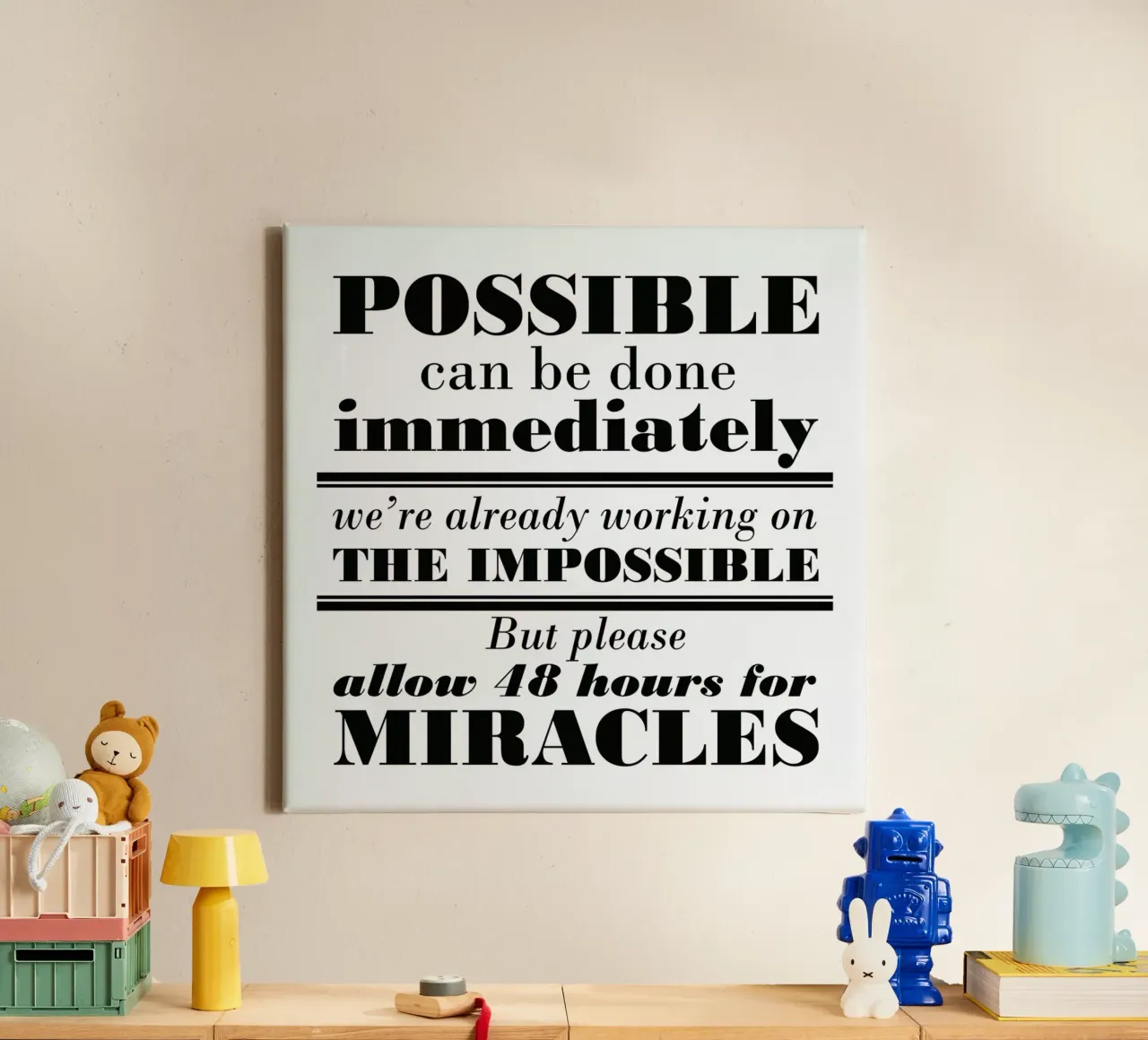 Possible Impossible Miracles tela da Mr Cup
