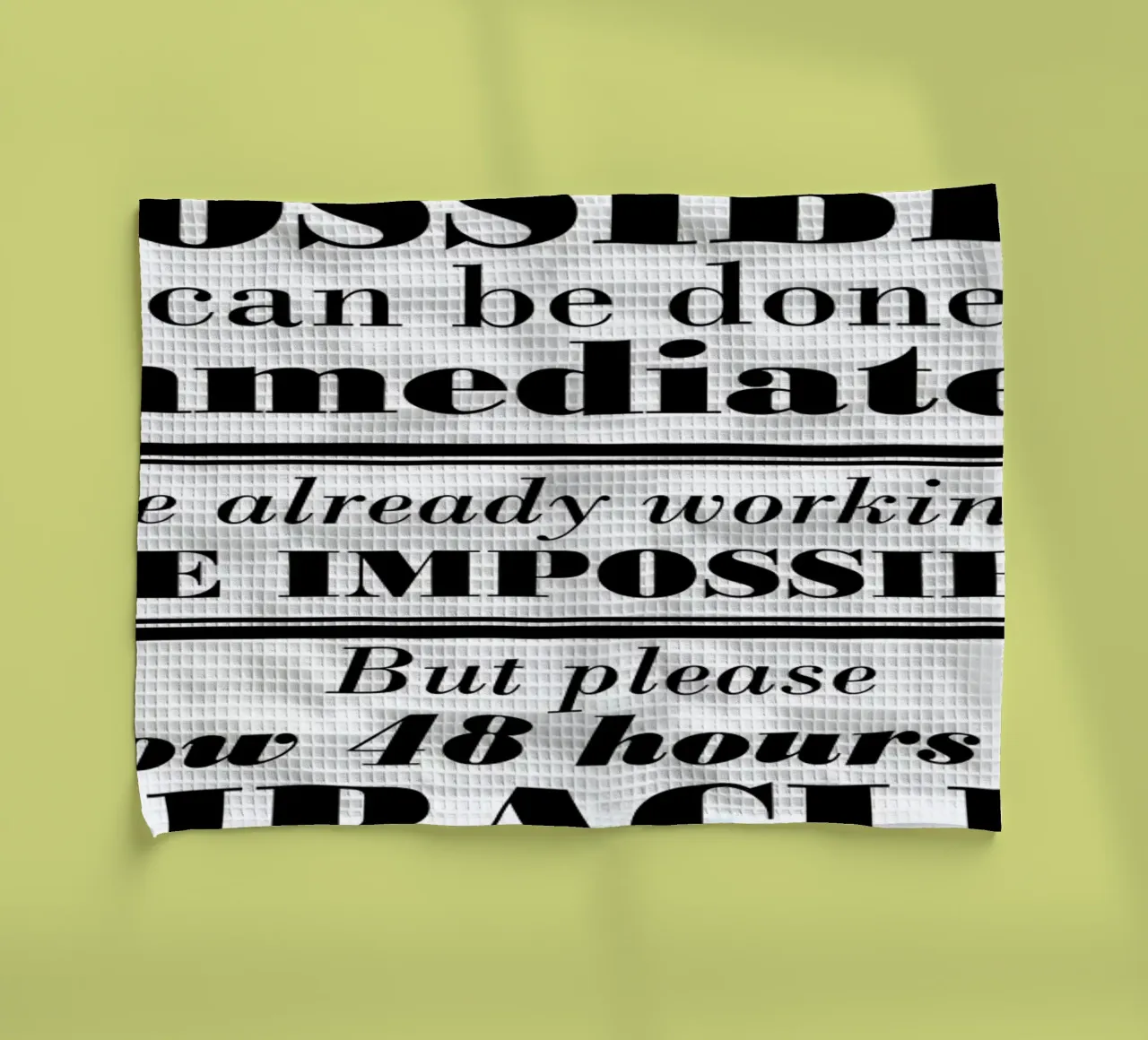 Possible Impossible Miracles torchon de Mr Cup