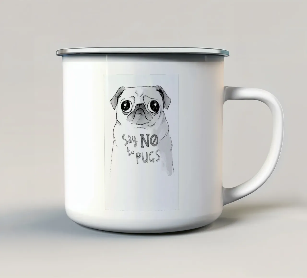 Say No to Pugs tazza in smalto da DinoMike