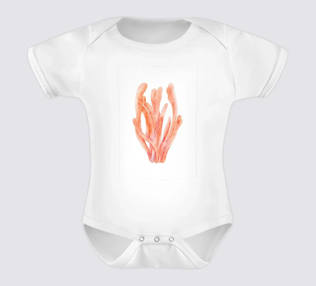 Acquerello di corallo arancione tenue - Ocean Reef Art body neonato maniche corte da ClubArt
