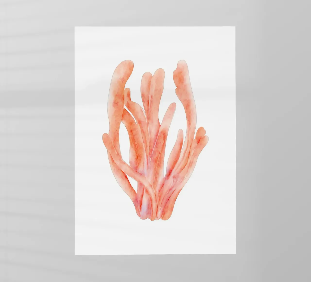 Acquerello di corallo arancione tenue - Ocean Reef Art pellicola backlit da ClubArt